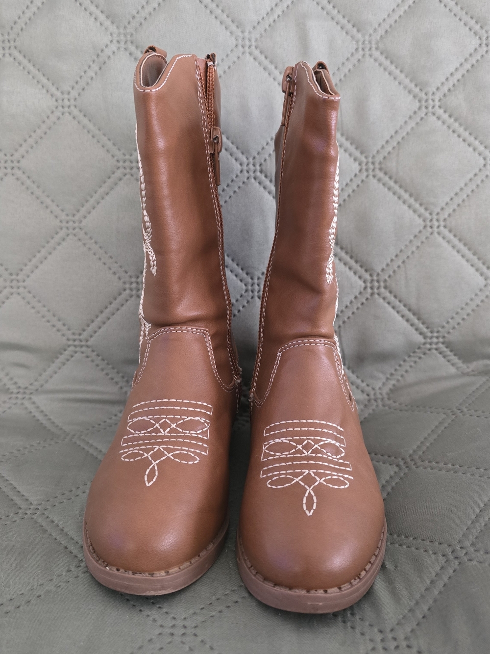 Toddler Brown Embroidered Boots